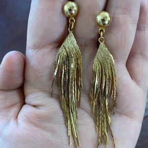 Post earring with dangles